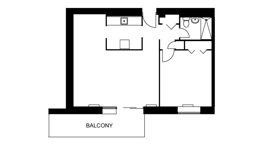 One bedroom layout