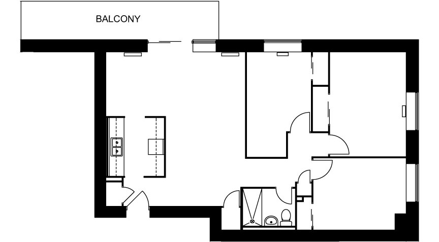 Three bedroom layout